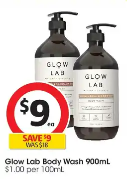 Coles Glow lab body wash offer