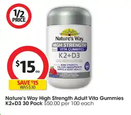 Coles Nature's way high strength adult vita gummies k2+d3 offer