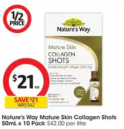 Coles Nature's way mature skin collagen shots offer