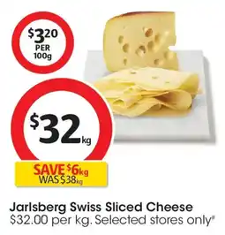 Coles Jarlsberg swiss sliced cheese offer