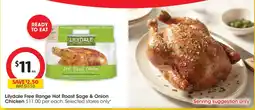 Coles Lilydale free range hot roast sage & onion chicken offer