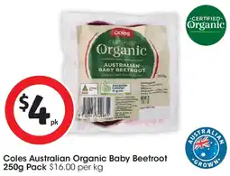 Coles Coles australian organic baby beetroot offer