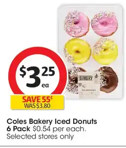 Coles Coles bakery iced donuts offer