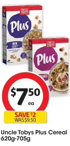 Coles Uncle tobys plus cereal offer