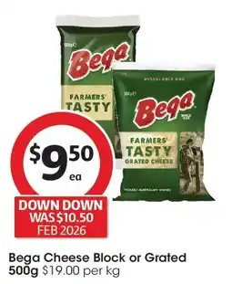 Coles Bega Cheese Block or Grated offer