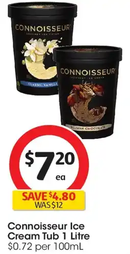 Coles Connoisseur Ice Cream Tub offer