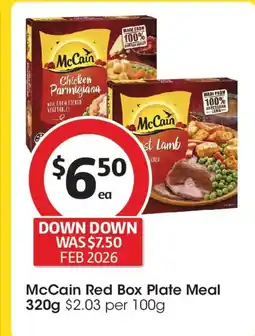 Coles Mccain red box plate meal offer