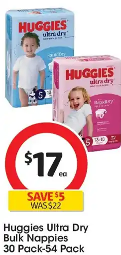 Coles Huggies ultra dry bulk nappies offer