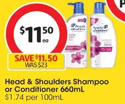 Coles Head & shoulders shampoo or conditioner offer