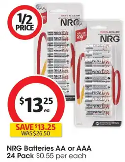 Coles Nrg batteries aa or aaa offer