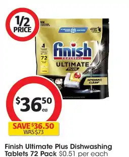 Coles Finish ultimate plus dishwashing tablets offer