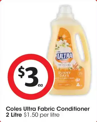 Coles Coles ultra fabric conditioner offer