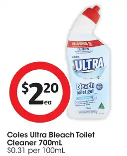Coles Coles ultra bleach toilet cleaner offer