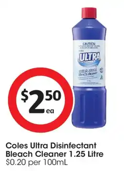 Coles Coles ultra disinfectant bleach cleaner offer