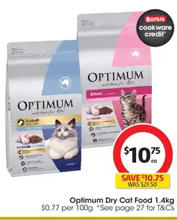 Coles Optimum dry cat food offer