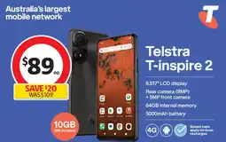 Coles Telstra t-inspire 2 offer