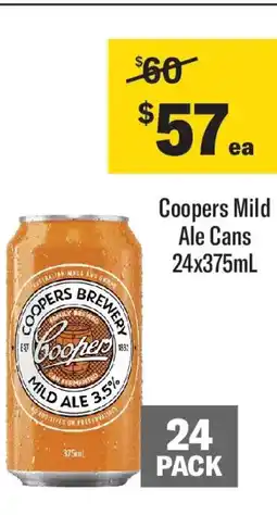 Coles Coopers mild ale cans offer