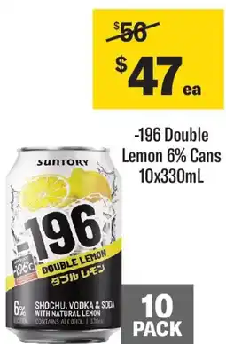 Coles -196 double lemon 6% cans offer