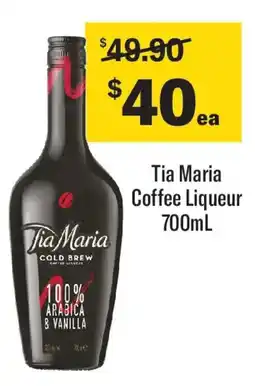 Coles Tia maria coffee liqueur offer