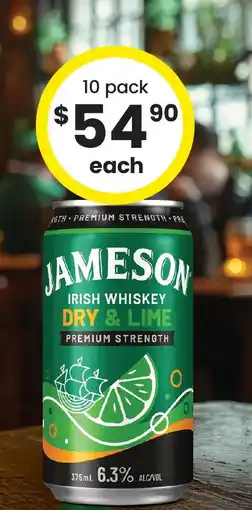 The Bottle O jameson irish whiskey 6.3% premix range cans offer