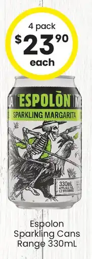 The Bottle O Espolon sparkling cans range offer