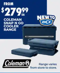 BCF Coleman snap n go cooler range offer