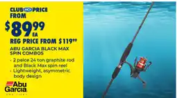BCF Abu garcia black max spin combos offer