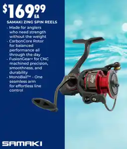 BCF Samaki zing spin reels offer