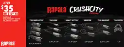 BCF Rapala crushcity soft plastic lures offer