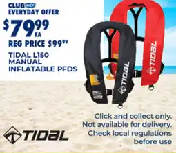 BCF Tidal l150 manual inflatable pfds offer