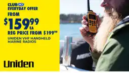BCF Uniden vhf handheld marine radios offer