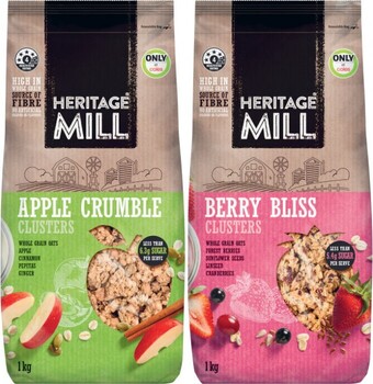 Coles Heritage Mill Muesli or Clusters 1kg offer
