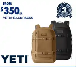 BCF Yeti backpacks offer
