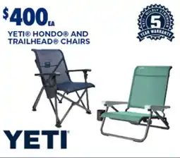 BCF Yeti hondo and trailhead chairs offer