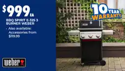 BCF Bbq spirit e-325 3 burner weber offer