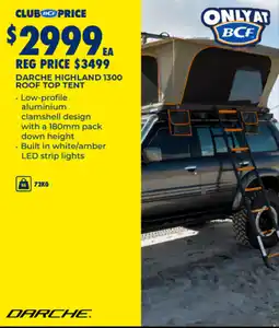 BCF Darche highland 1300 roof top tent offer