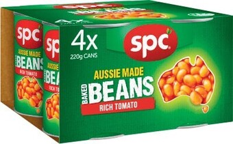 Coles SPC Baked Beans or Spaghetti 4 Pack 220g offer