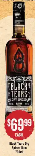 Spudshed Black Tears Dry Spiced Rum offer