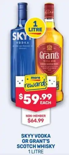 SipnSave Skyy vodka or grant's scotch whisky offer