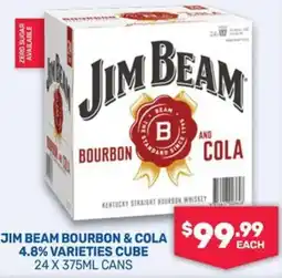 SipnSave Jim beam bourbon & cola 4.8% varieties cube offer