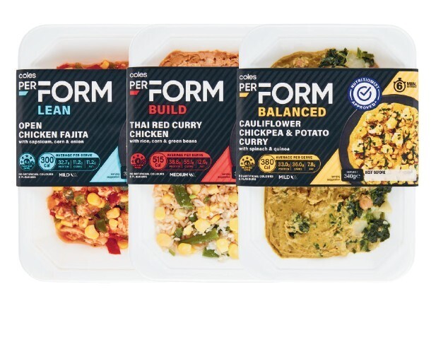 Coles PerForm Frozen Meals 330g340g offer at Coles