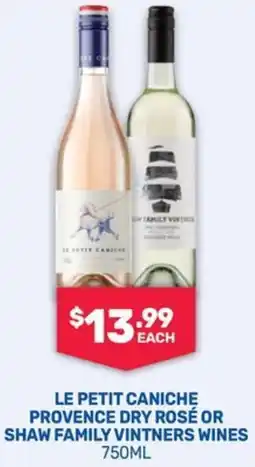 SipnSave Le petit caniche provence dry rosé or shaw family vintners wines offer