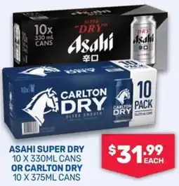 SipnSave Asahi super dry cans or carlton dry cans offer