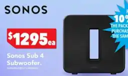 Harvey Norman Sonos Sub 4 Subwoofer offer