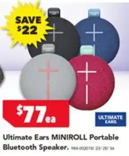 Harvey Norman Ultimate Ears MINIROLL Portable Bluetooth Speaker offer