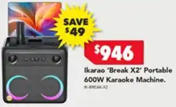 Harvey Norman Break X2' Portable 600W Karaoke Machine offer