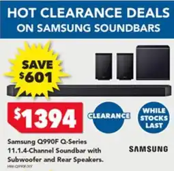 Harvey Norman Samsung Q990F Q-Series 11.1.4-Channel Soundbar with Subwoofer and Rear Speakers offer