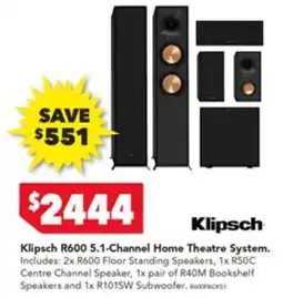 Harvey Norman Klipsch R600 5.1-Channel Home Theatre System offer