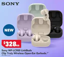 Harvey Norman WF-LC900 LinkBuds Clip Truly Wireless Open-Ear Earbuds offer