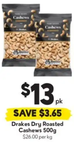 Drakes Dry Roasted Cashews offer